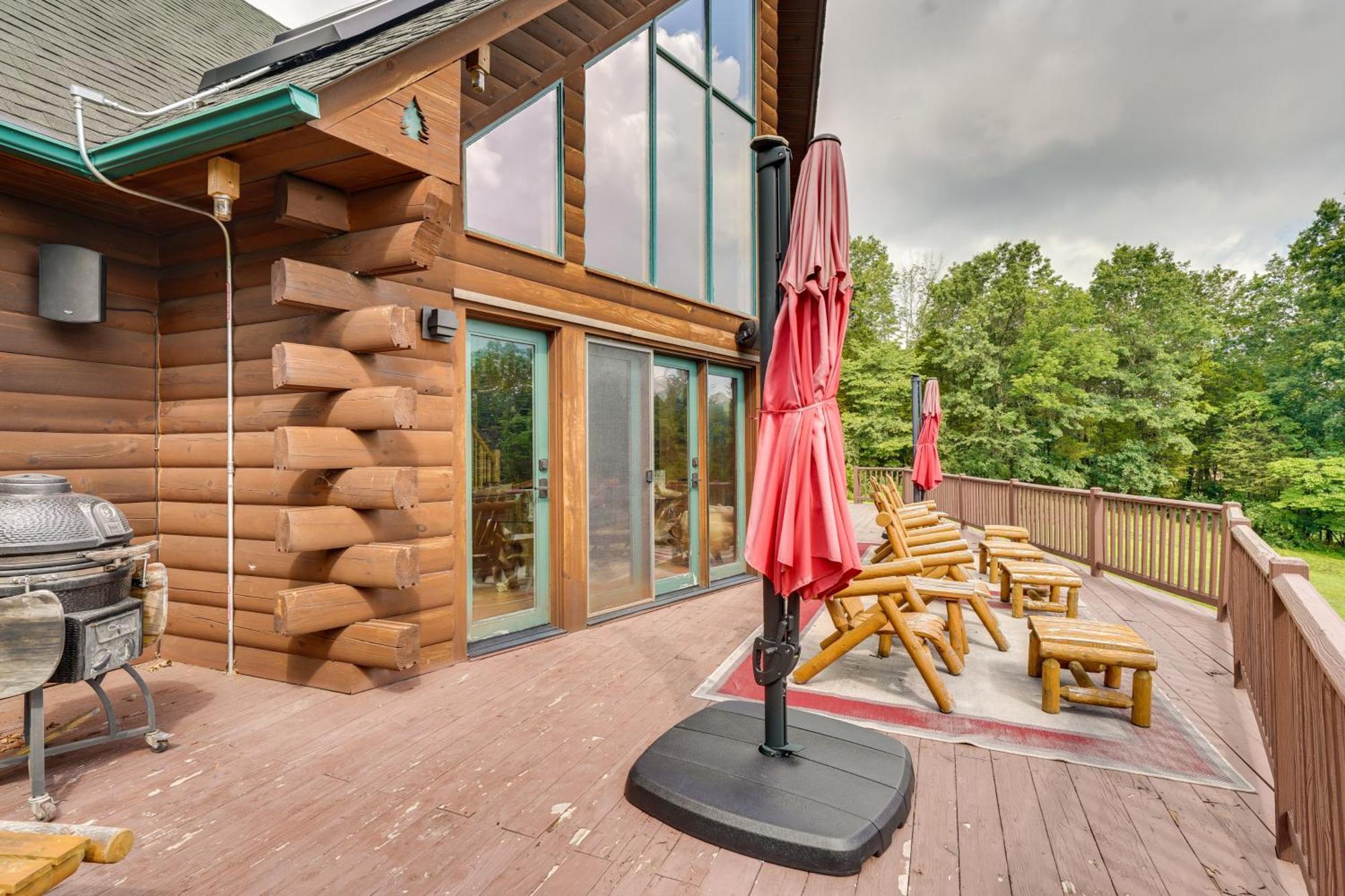Luxury Log Cabin With Ev Charger And Mtn Views! Blairstown Exteriör bild