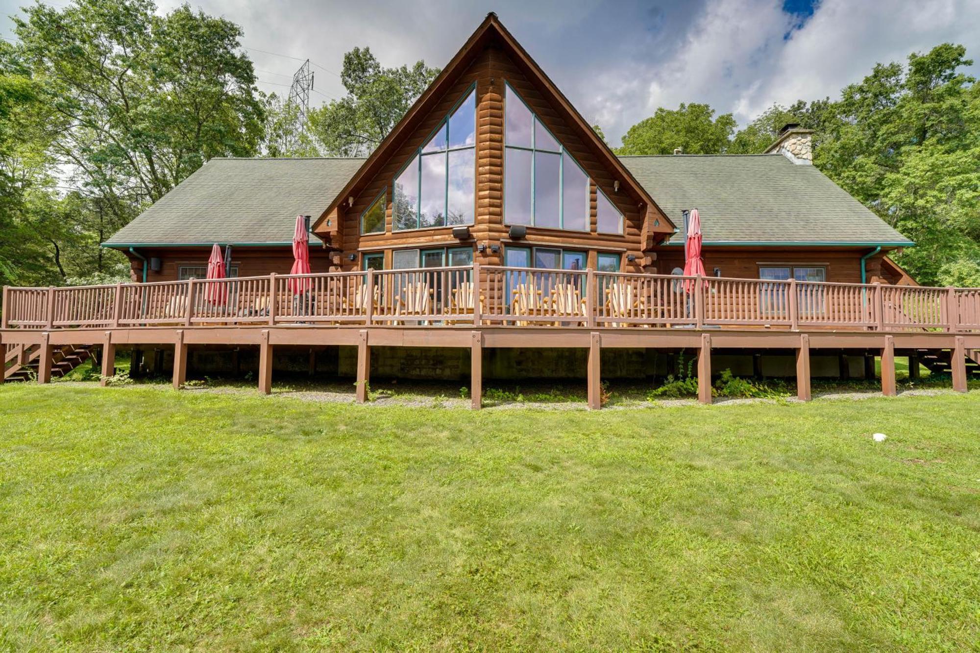 Luxury Log Cabin With Ev Charger And Mtn Views! Blairstown Exteriör bild