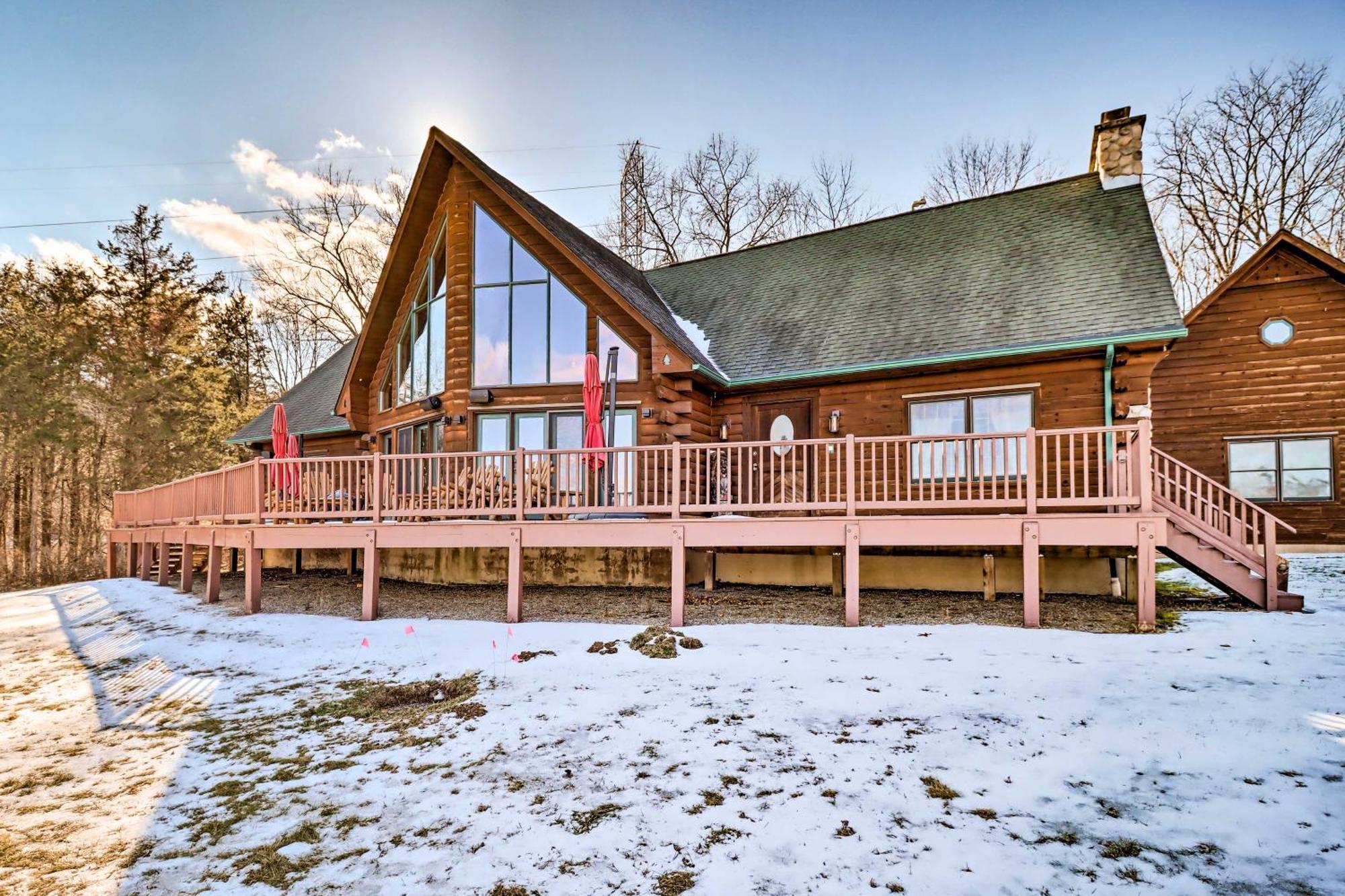 Luxury Log Cabin With Ev Charger And Mtn Views! Blairstown Exteriör bild