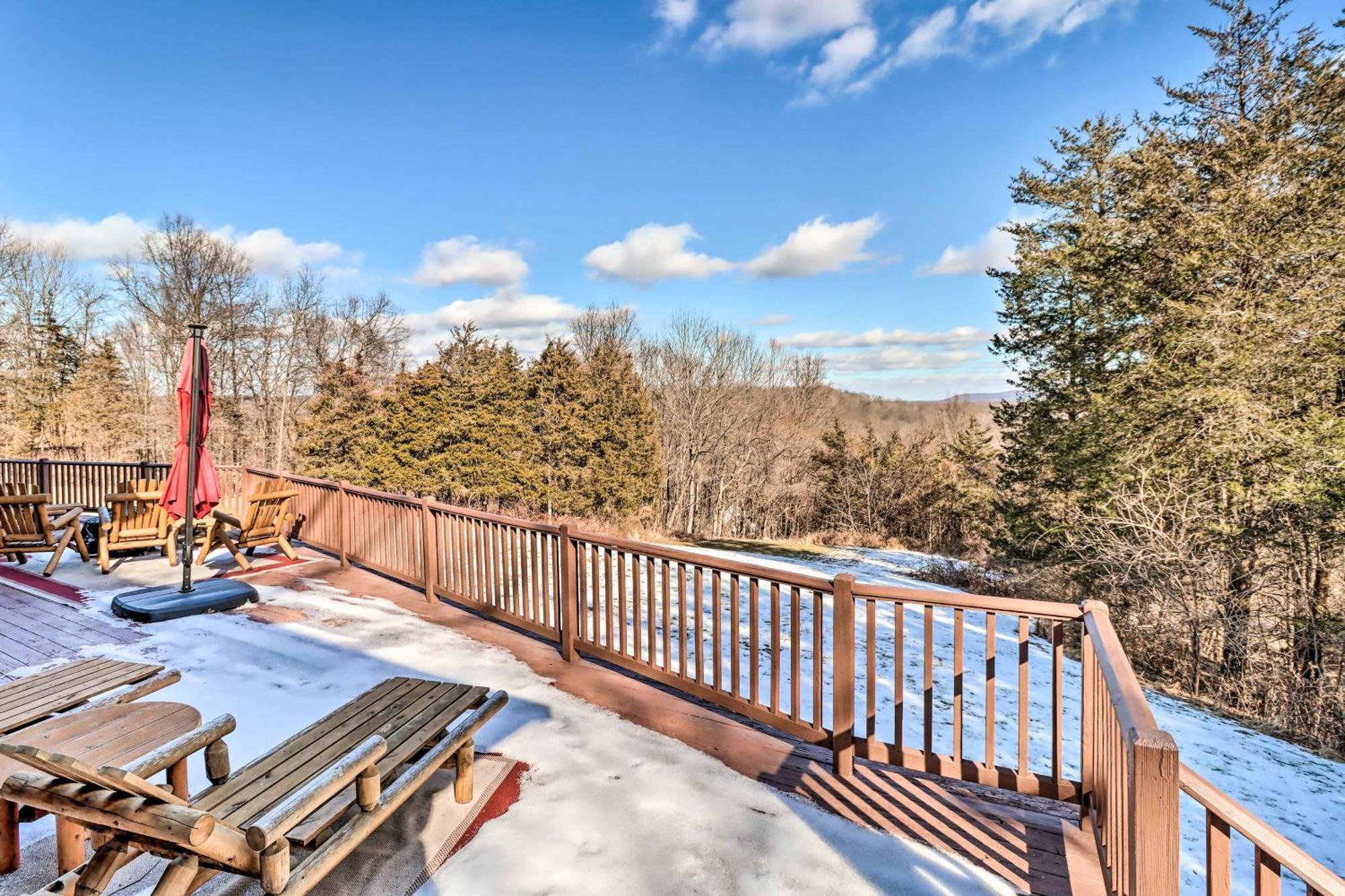 Luxury Log Cabin With Ev Charger And Mtn Views! Blairstown Exteriör bild